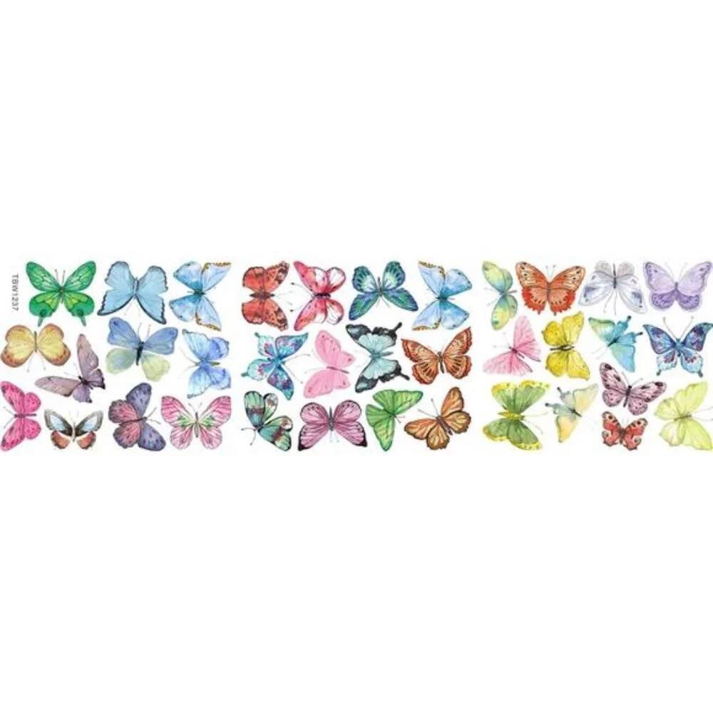 Watercolor Butterfly Peel and Stick Wall Decals for Girls Bedroom